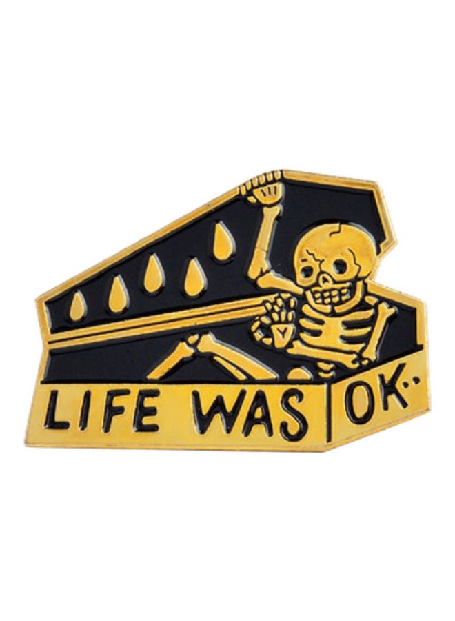 Funny Skull In Coffin Enamel Brooch Pin Badge Denim Jacket Collars Ornament