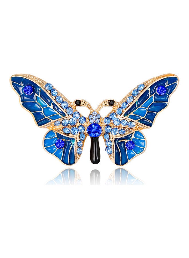 دبوس بروش مرصعٌ بحجر الراين على شكل فراشة جميلة - Image 1