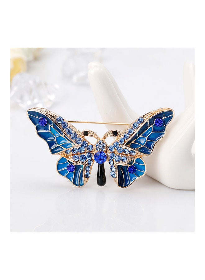 دبوس بروش مرصعٌ بحجر الراين على شكل فراشة جميلة - Image 3