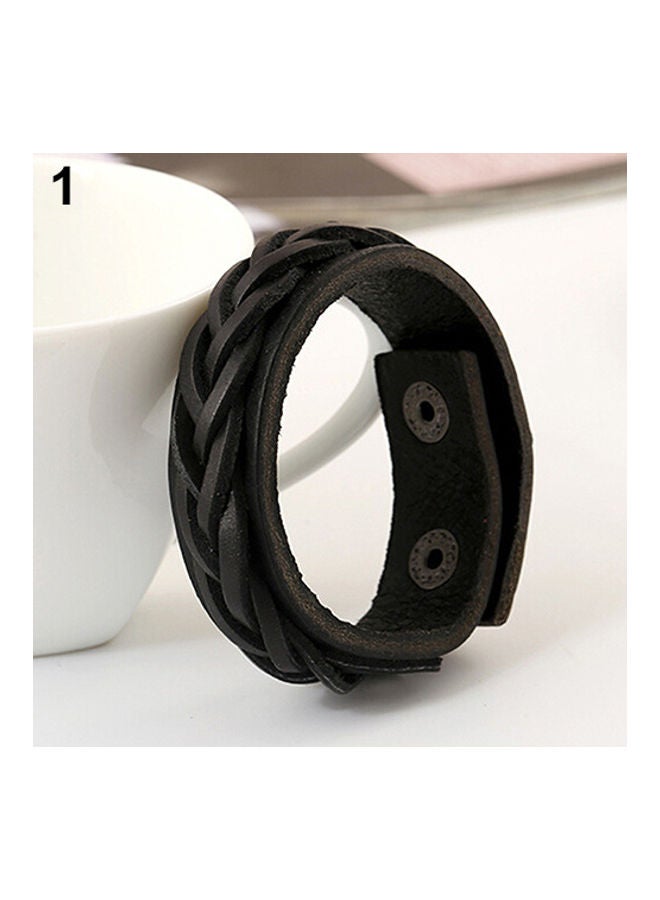 Cool Classic Style Knitted Leather Bangle Punk Wristband Cuff Bracelet