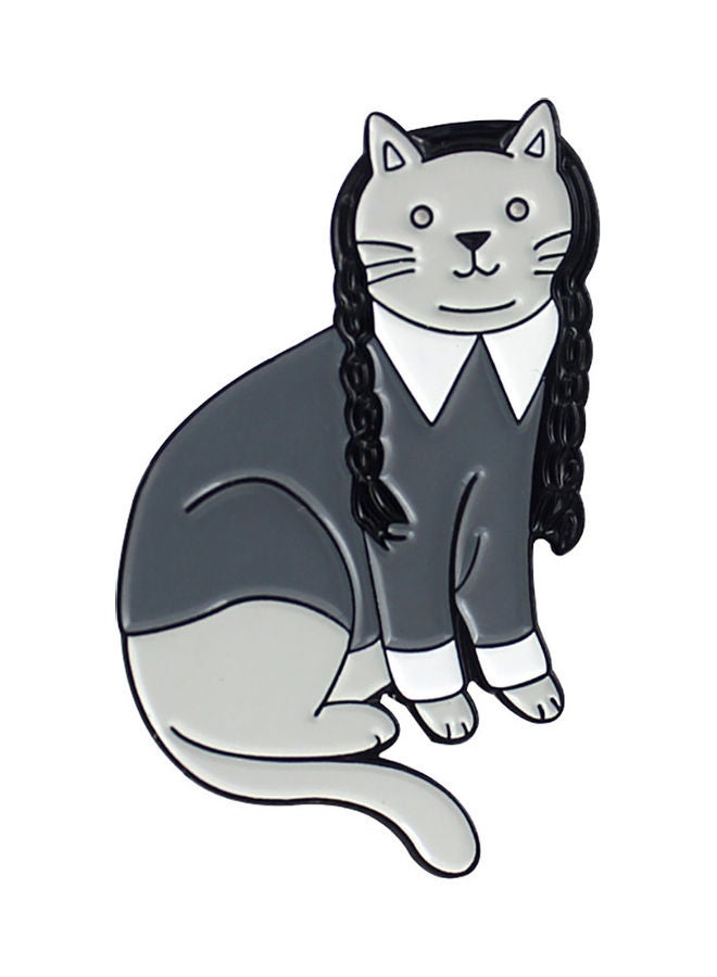 Cute Braid Cat Enamel Brooch Pin - Image 1