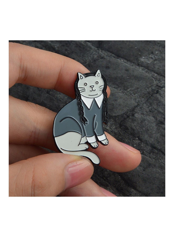 Cute Braid Cat Enamel Brooch Pin - Image 2