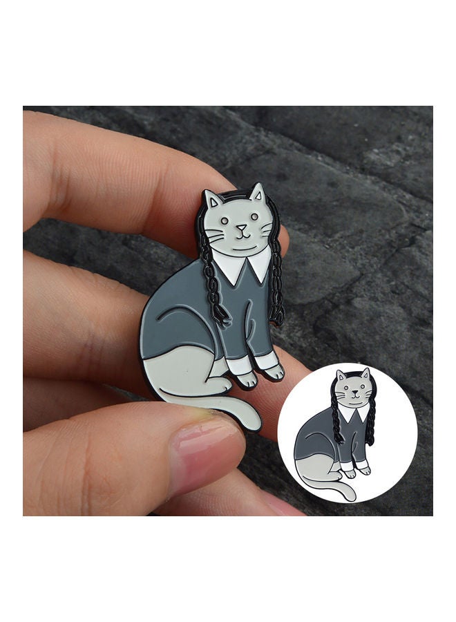 Cute Braid Cat Enamel Brooch Pin - Image 3