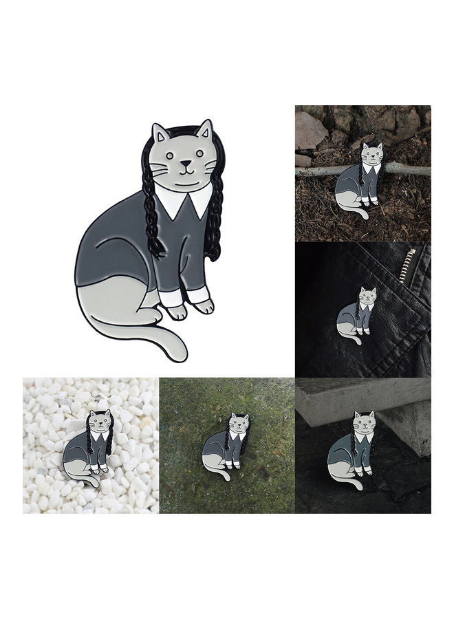 Cute Braid Cat Enamel Brooch Pin - Image 4