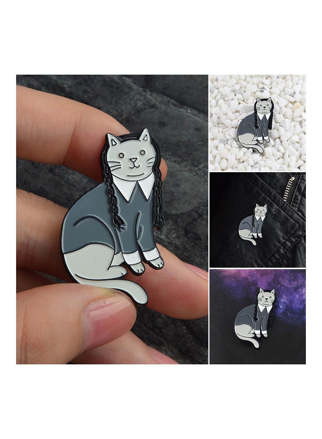 Cute Braid Cat Enamel Brooch Pin - Image 5
