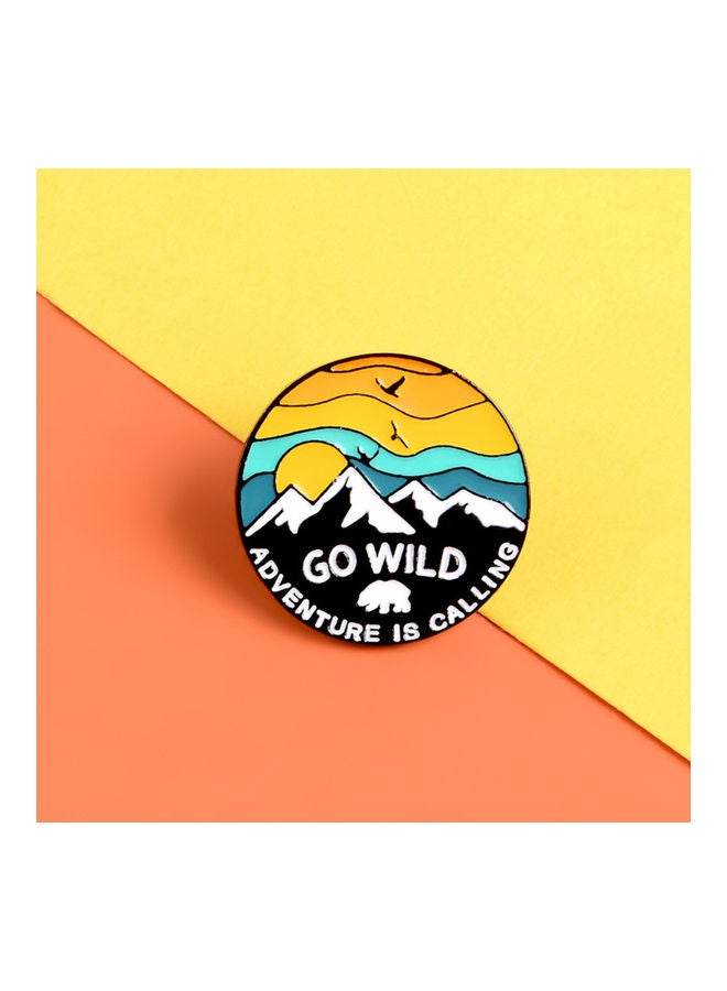 Unisex Go Wild Sunset Snow Mountain Bird Enamel Brooch Pin Jacket Bag Badge - Image 4