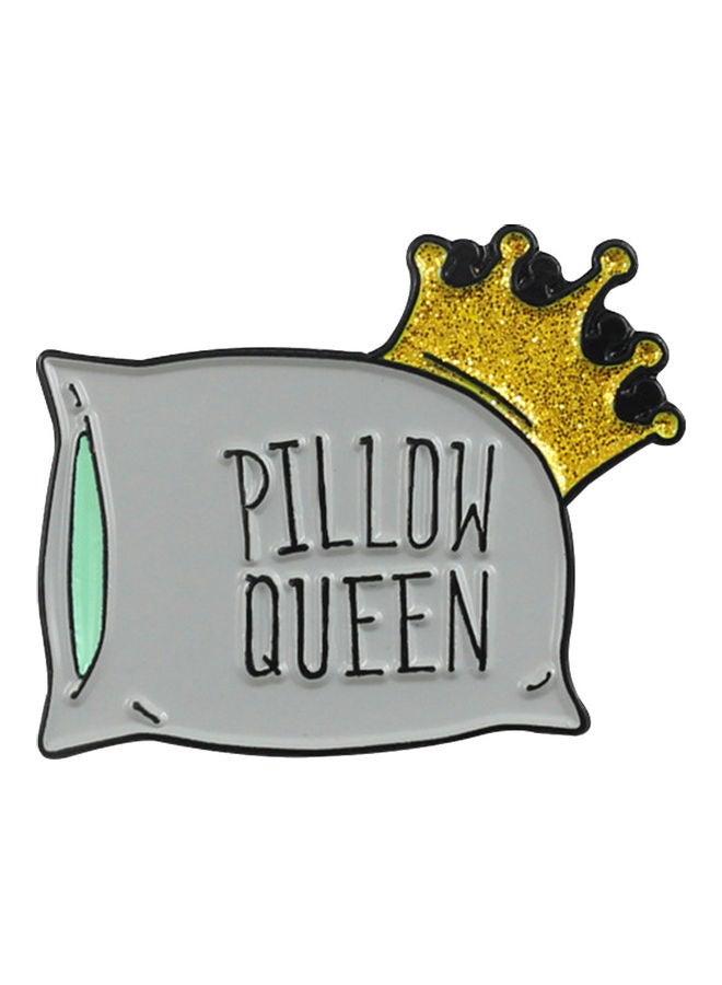 Cartoon Bed Crown Pillow Enamel Brooch Pin Women Denim Jacket Lapel Badge Gift