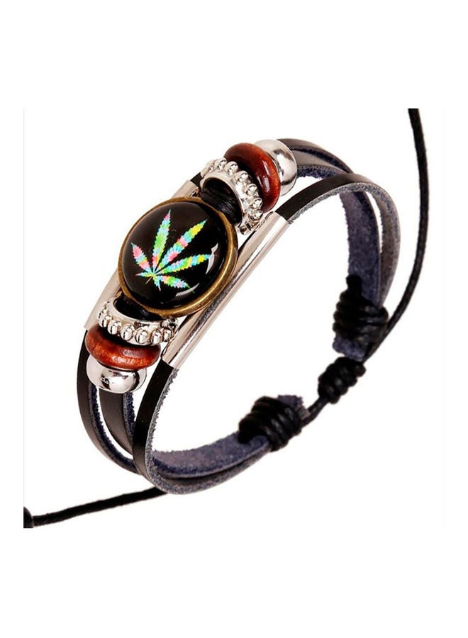 Maple Leaf Beads Faux Leather Bracelet - Image 1