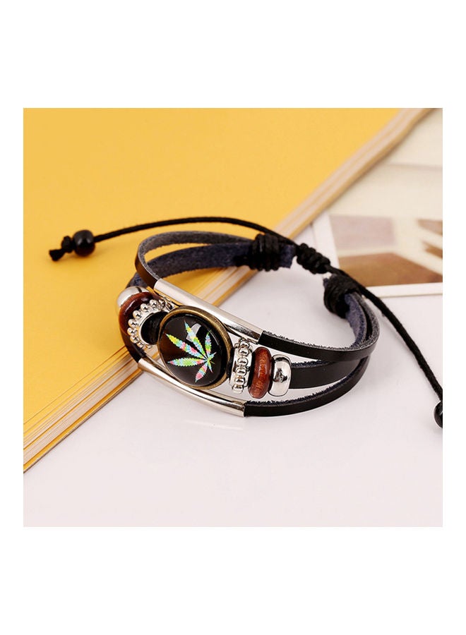 Maple Leaf Beads Faux Leather Bracelet - Image 5
