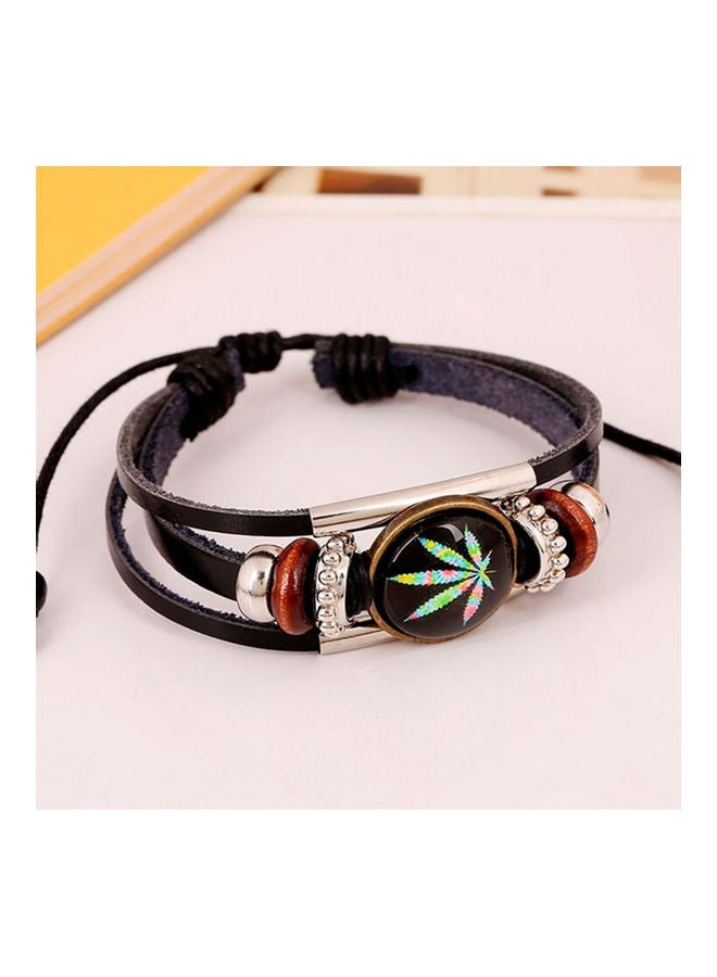 Maple Leaf Beads Faux Leather Bracelet - Image 4
