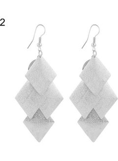 Generic Women's Glitter Rhombus Drop Long Dangle Chandelier Statement Hook Earrings  - Image 1