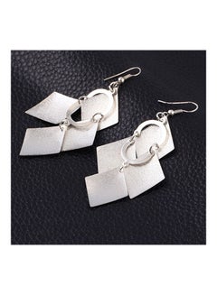 Generic Women's Glitter Rhombus Drop Long Dangle Chandelier Statement Hook Earrings  - Image 2