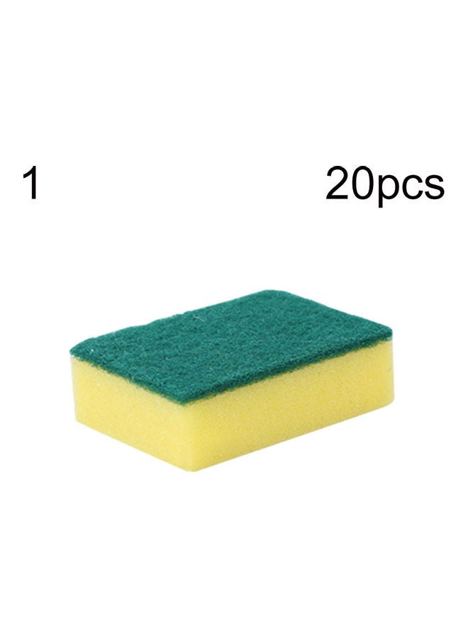 20-Piece Cleaning Sponge Yellow/Green