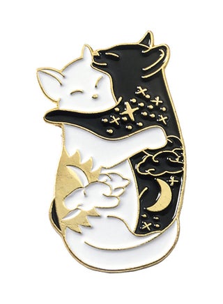 Hugging Cat Design Brooch Pin - v1613292456/N44381008A_1