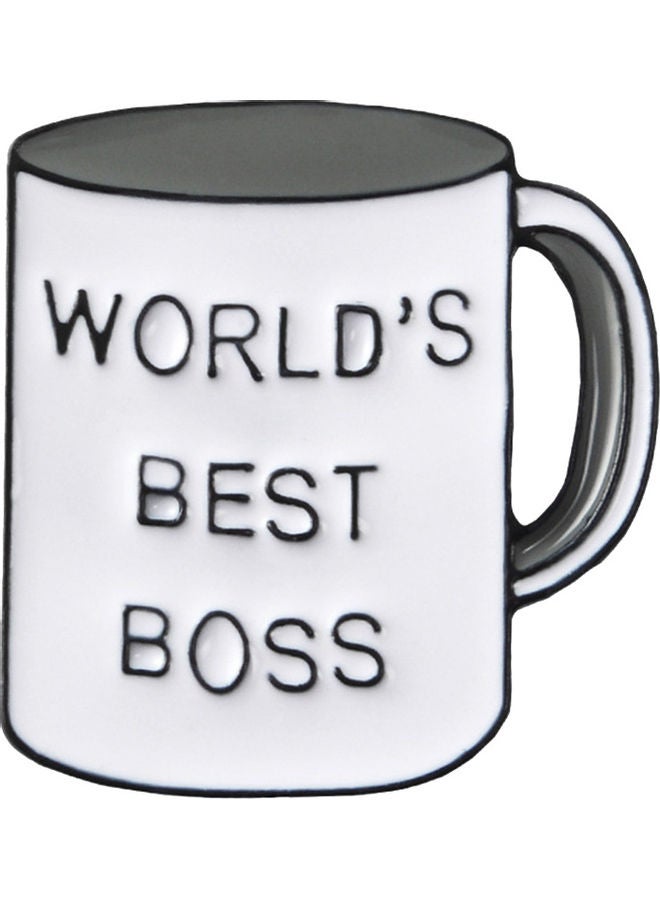 Creative Cup Shape Best Boss Letter Enamel Brooch Pin Denim Jacket Collar Badge - Image 1