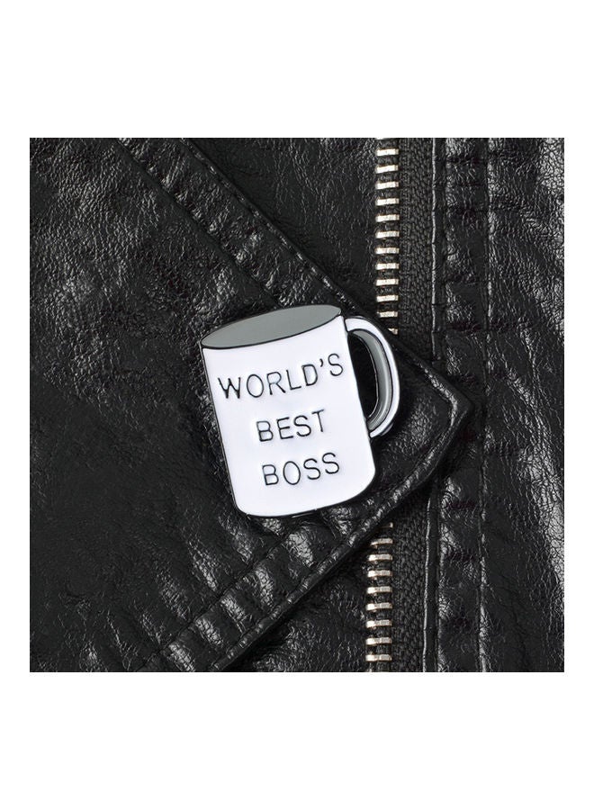 Creative Cup Shape Best Boss Letter Enamel Brooch Pin Denim Jacket Collar Badge - Image 3
