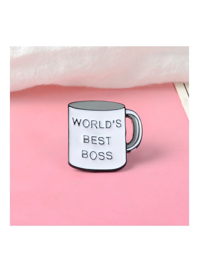 Creative Cup Shape Best Boss Letter Enamel Brooch Pin Denim Jacket Collar Badge - Image 4