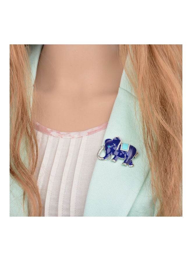 Elegant Elephant Animal Alloy Scarf Shirt Brooch Pin Rhinestone Women Jewelry - Image 2