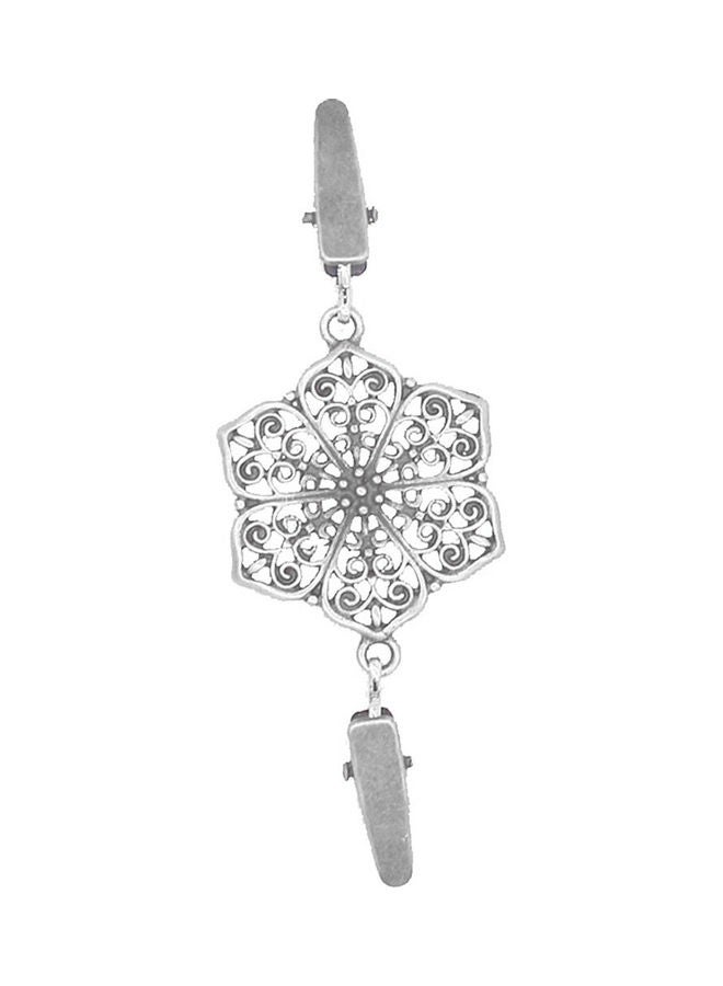 1-Piece Vintage Hollow Flower Women Collar Cardigan Clip