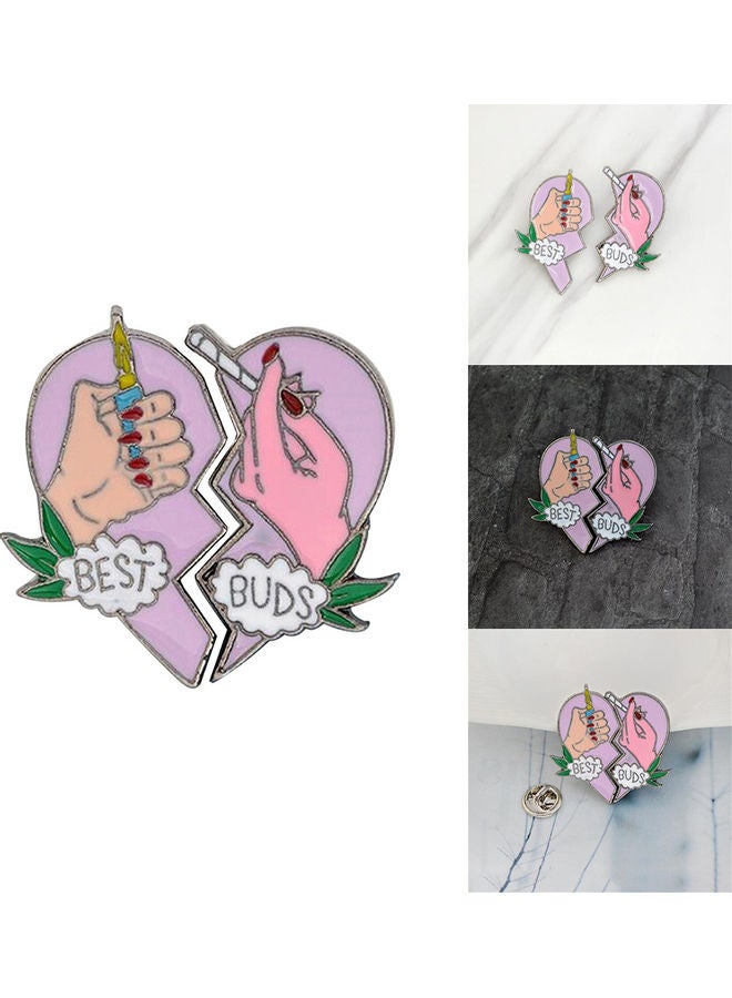 2 Pieces Broken Heart Brooch Pin Jacket Bag Collar Lapel Badge Jewelry - Image 5