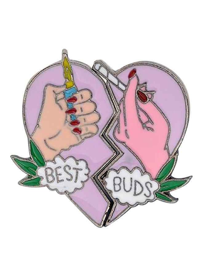 2 Pieces Broken Heart Brooch Pin Jacket Bag Collar Lapel Badge Jewelry - Image 1