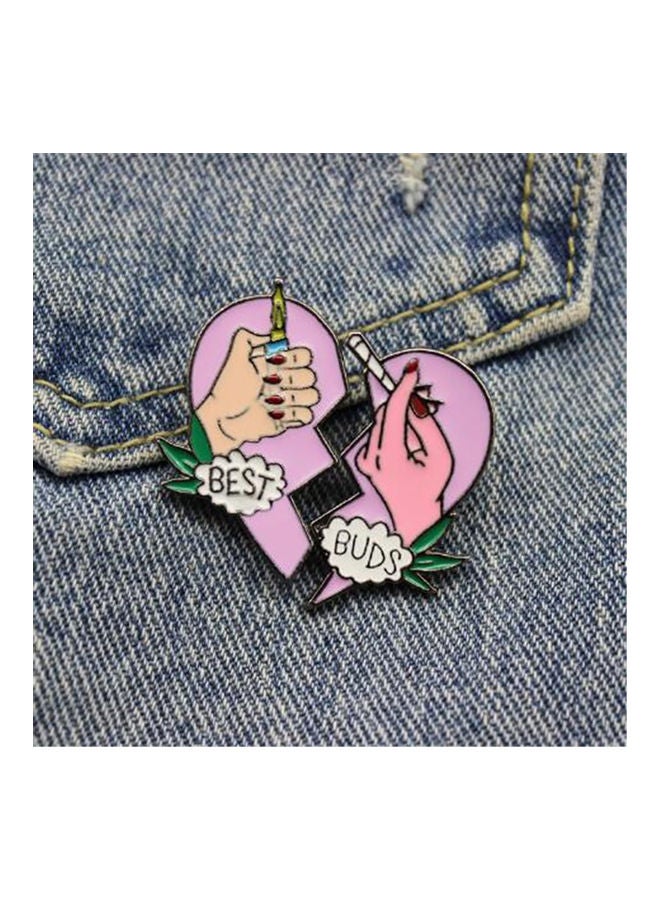 2 Pieces Broken Heart Brooch Pin Jacket Bag Collar Lapel Badge Jewelry - Image 2