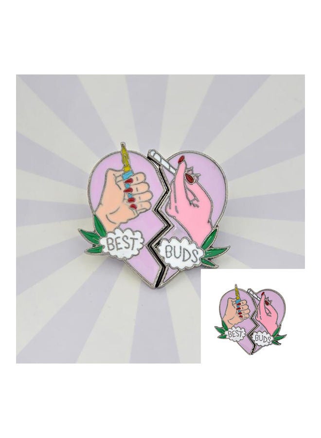 2 Pieces Broken Heart Brooch Pin Jacket Bag Collar Lapel Badge Jewelry - Image 3
