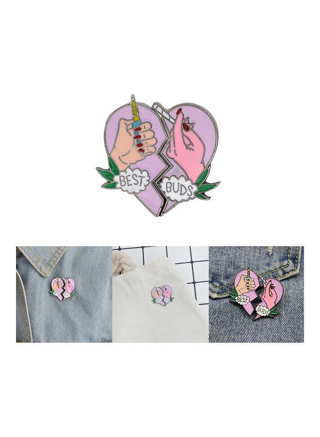 2 Pieces Broken Heart Brooch Pin Jacket Bag Collar Lapel Badge Jewelry - Image 4