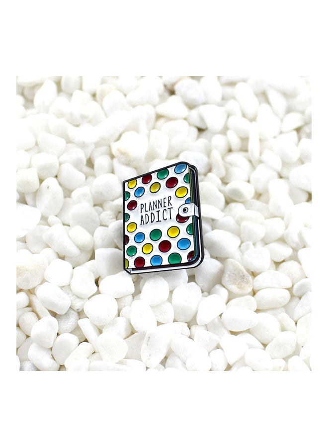 Planner Addict Book Colourful Dots Enamel Brooch Pin - Image 5
