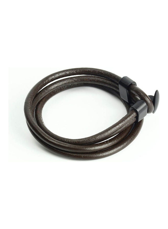 Leather Punk Anchor Bracelet - Image 2