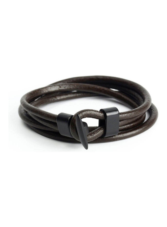 Leather Punk Anchor Bracelet - Image 4