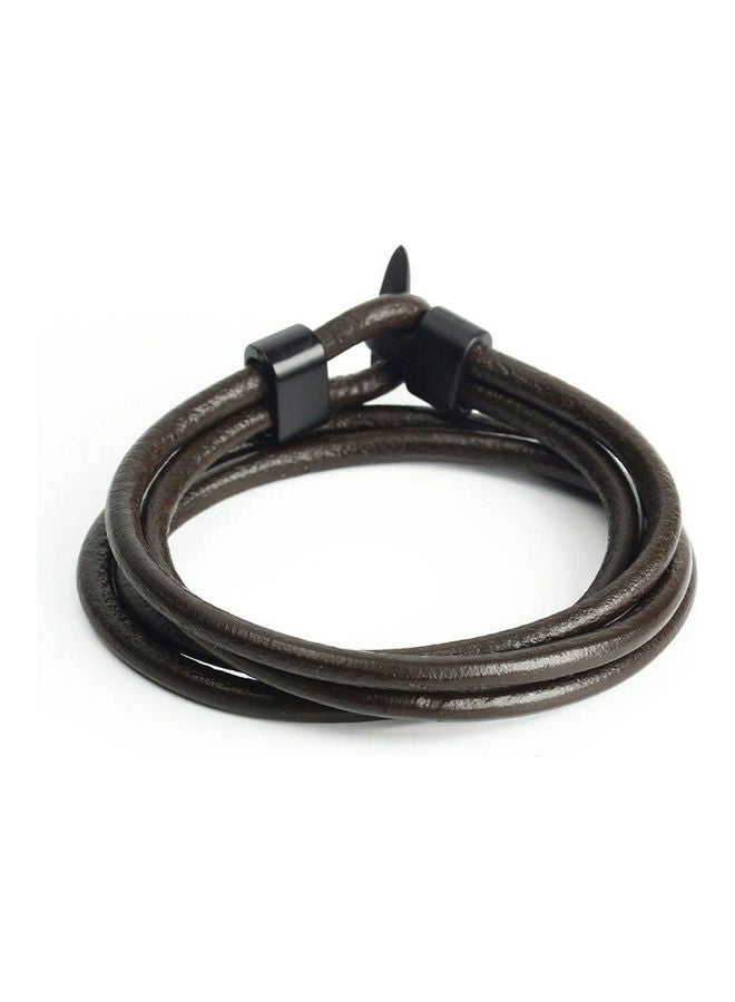 Leather Punk Anchor Bracelet - Image 5