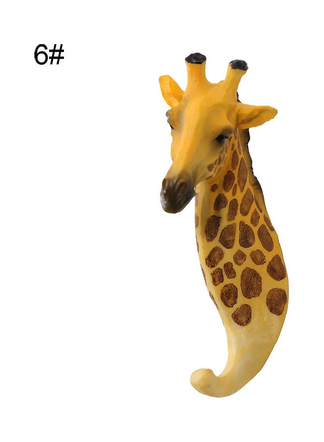 Giraffe Head Wall Hook Yellow/Brown