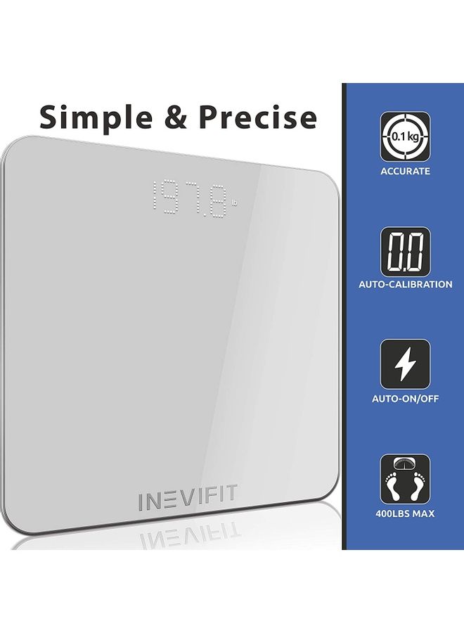 INEVIFIT Digital Bathroom Body Scale Silver 11.81x10.24x0.71inch  - Image 3