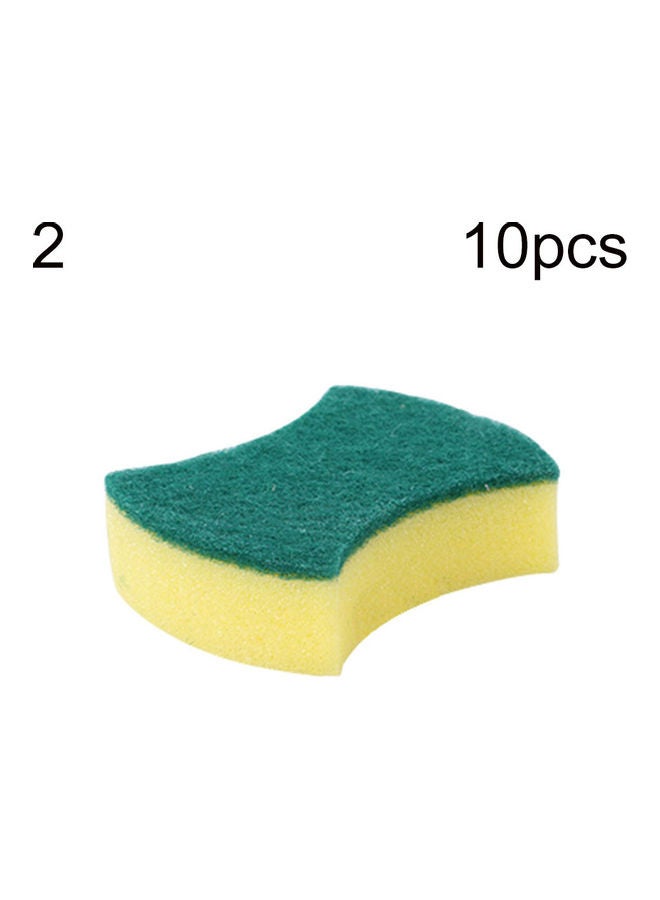 10-Piece Cleaning Sponge Yellow/Green