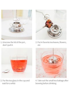 MESHA Teapot Shape Infuser With Drip Tray Gold 5.6x5.6x3.2cm  - Image 3