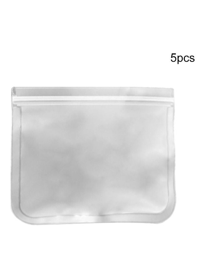 Generic 5-Piece Reusable Freezer Storage Pouch Clear  - Image 1