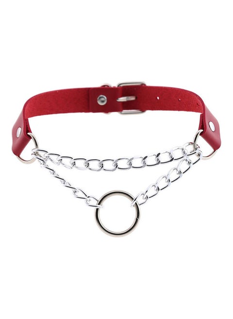 O Round Circle Faux Leather Collar