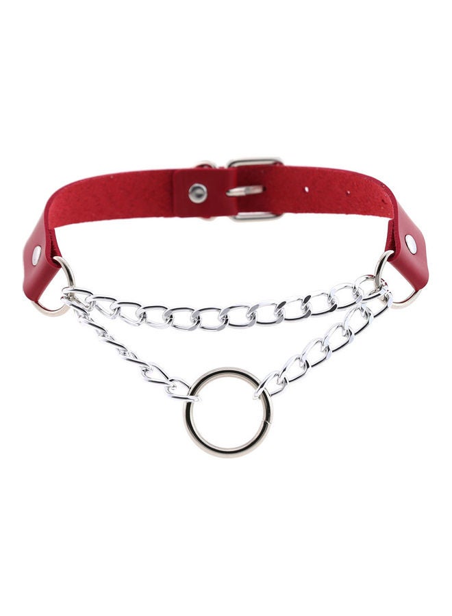 Generic - O Round Circle Faux Leather Collar - Image 1