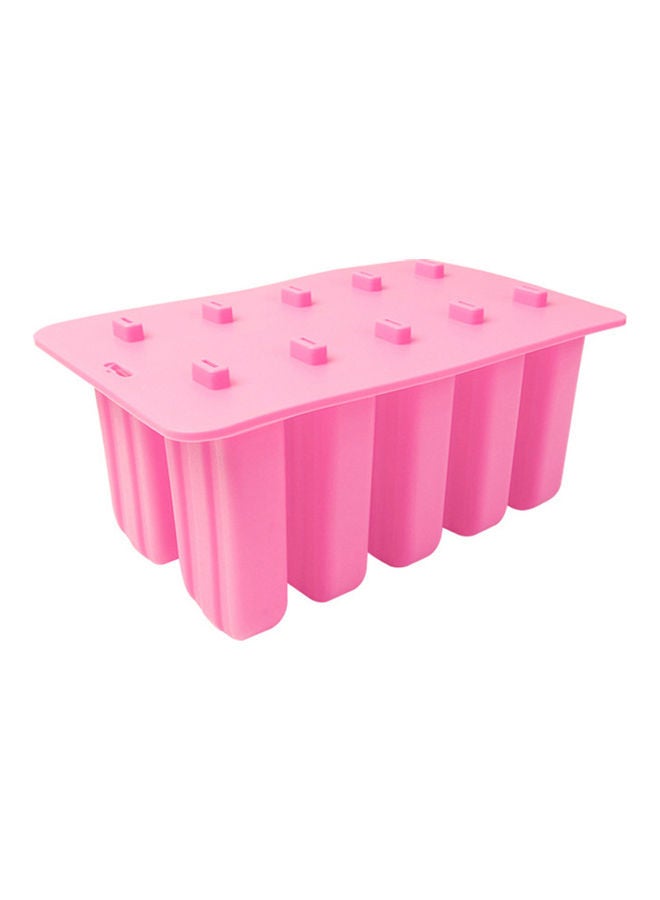 Grid Ice Lolly Pop Mold Tray Pink