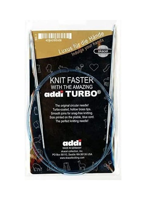 Knitting Needle Turbo Circular Skacel Exclusive  Cord 32 inch (80cm) Size US 09 (5.5mm) Blue/Silver 8inch