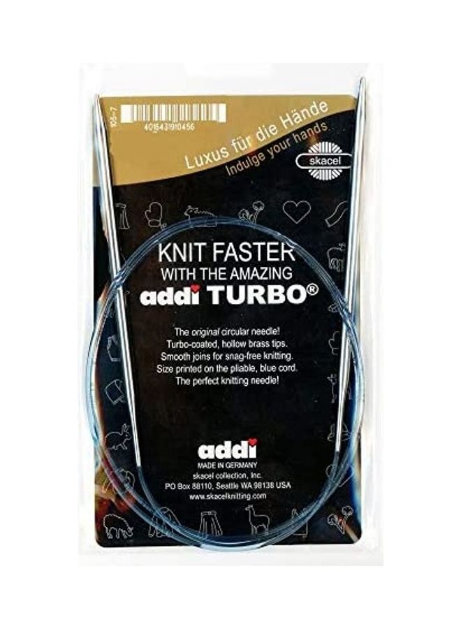 Addi Knitting Needle Turbo Circular Skacel Exclusive  Cord 32 inch (80cm) Size US 09 (5.5mm) Blue/Silver 8inch 