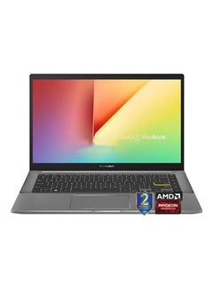 كمبيوتر محمول VivoBook S14 بشاشة عالية الدقة مقاس 14 بوصة، ومعالج AMD Ryzen 5-4500U/ذاكرة وصول عشوائي سعة 8 جيجابايت/محرك أقراص SSD سعة 512 جيجابايت/بطاقة رسومات AMD Radeon/نظام تشغيل Windows 10/