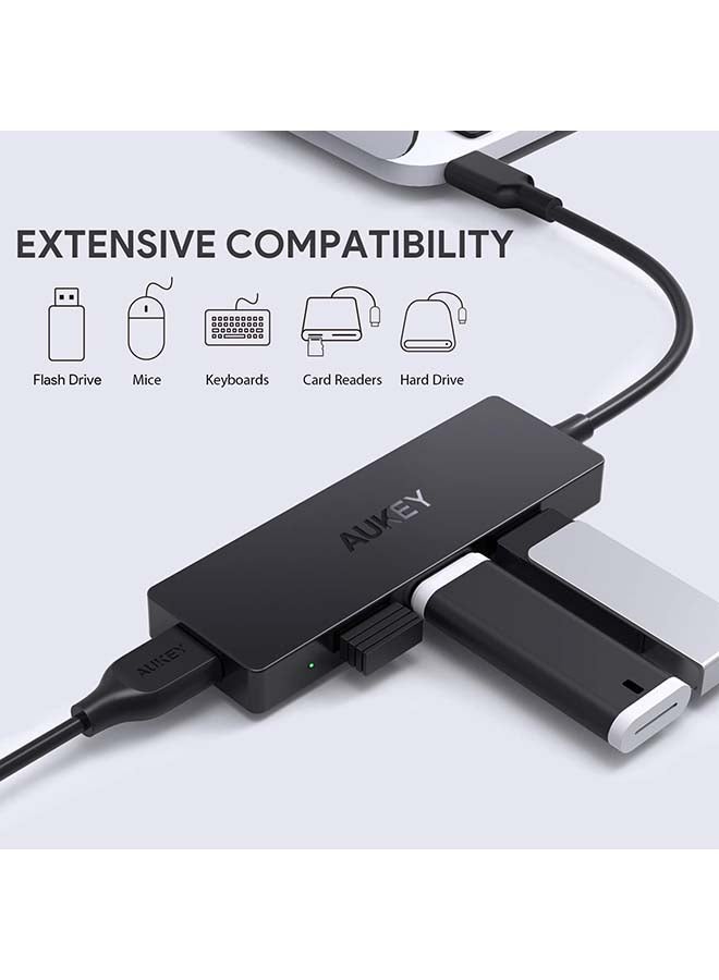 Unity Slim C 4-In-1 4-Port USB 3.0 Type-C Hub Black