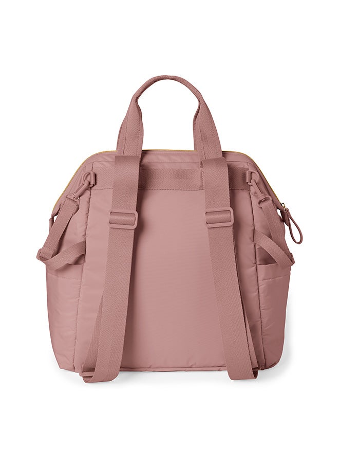 Skip Hop Diaper Bag Backpack Main Frame Large Capacity Wide Open Structure With Changing Pad And Stroller Attachement - Dusty Rose  - Image 2