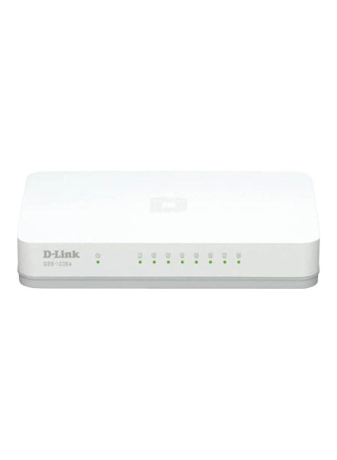 دي لينك - مفتاح تبديل مكتبي جيجابت بـ 8 منافذ طراز DGS-1008A أبيض - Image 1