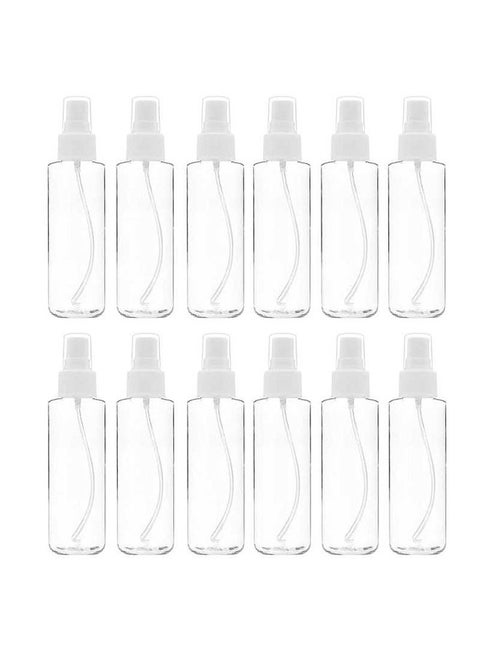 12-Piece Empty Spray Bottles Clear 100ml