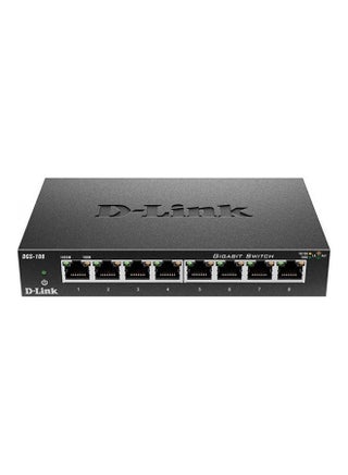 8-Port Gigabit Unmanaged Desktop Switch - DGS-108 Black - v1613377910/N44423217A_1