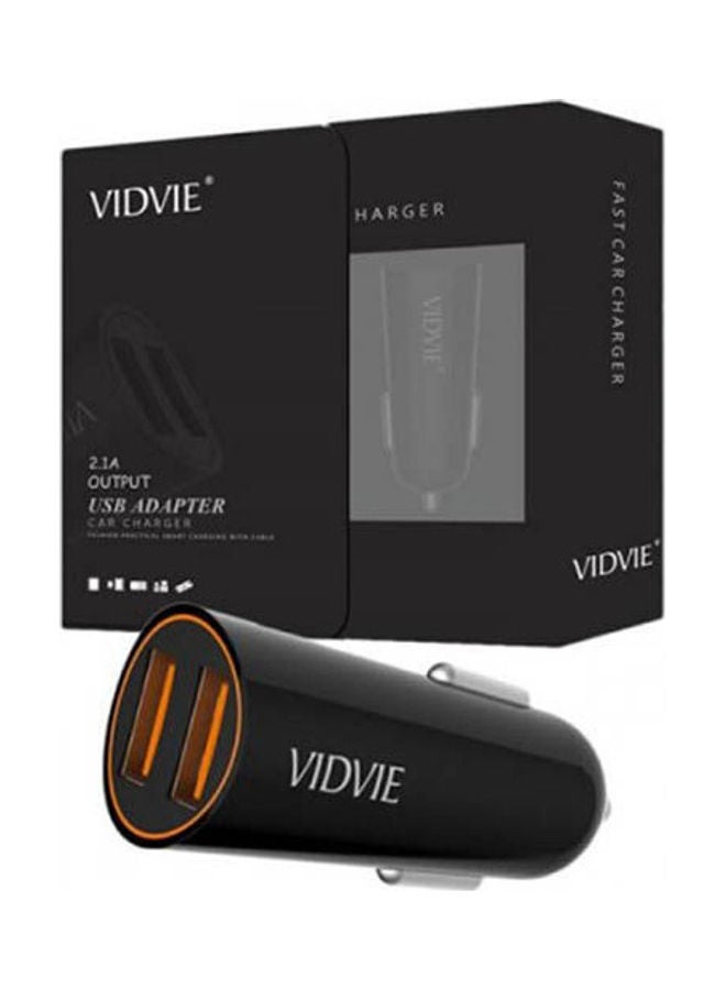 فيدفي شاحن سريع مزود بمنفذي USB, طراز CC505 أسود - Image 1