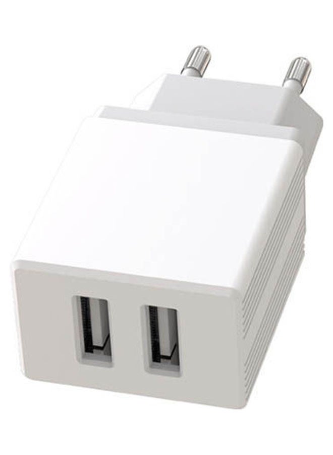 XO Wall Charger And Lightning Cable 2 USB 2.4A, L75, Input 100-240V ~ 50 / 60Hz Max0.6A Output 5.0V-2.0A Standard USB interface - Plug And Use White  - Image 1